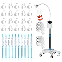 Dental Mobile Teeth Whitening Lamp Cold Bleaching Teeth Whitening Blue Light Machine LED Teeth Whitener Accelerator Light,Teeth Whitening Gel Refill Pack, 20 Pieces C-Shape Cheek Retractor