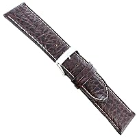 24mm Speidel Brown Contrast Stitched Heavy Texture Buffalo Grain Mens Band XL
