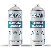 Polar Clear Gloss Flawless Lacquer Spray - 2 x 13.5fl. oz - Clear Coat Spray Paint - Non-Yellowing & Scratch Resistant - Interior & Exterior Surfaces for Wood, Metal, Plastics, Glass & Ceramics