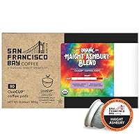 Compostable Coffee Pods - Organic Haight Ashbury French Roast (80 Ct) K Cup Compatible including Keurig 2.0, Dark Roast