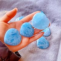 Room Decoration Healed Natural Aquamarine Heart Crystal Fashion Stone As a Gift (Size : 30-35g)