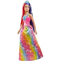 Barbie Dreamtopia Royal Doll with Extra-Long Two-Tone Fantasy Hair, Hairbrush, Headband & Styling Accessories