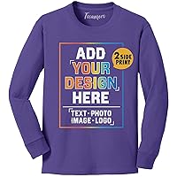 Custom T Shirt for Boys Girls Youth Add Your Text Photo Image 2 Sided Personalized Long Sleeve T-Shirt
