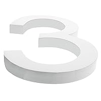BestPysanky Arial Font White Painted MDF Wood Number 3 (Three) 6 Inches