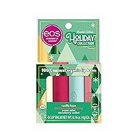 Limited Edition Holiday Lip Balm Variety Pack, 100% Natural & Organic, All-Day Moisture, Made for Sensitive Skin, 0.14 oz, 4-Pack, Clear