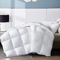 King Feather Comforter, Filled with Feather and Down, White Duvet Insert - Luxurious Hotel Collection Bed Blanket Comforter - 100% Cotton Shell -King Size 102x90 Inch