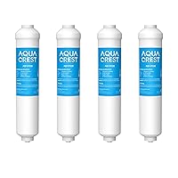 AQUA CREST GXRTDR Inline Water Filter, Replacement for GE® GXRTDR, Samsung DA29-10105J, Whirlpool WHKF-IMTO, 4 Filter