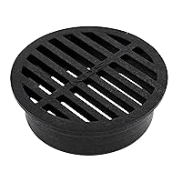 NDS 11, 4 in. Round Grate Cover Connects to 4 Inch Drain Pipes & Fittings, for Small Lawns, Landscaping and Patios, Black Plastic