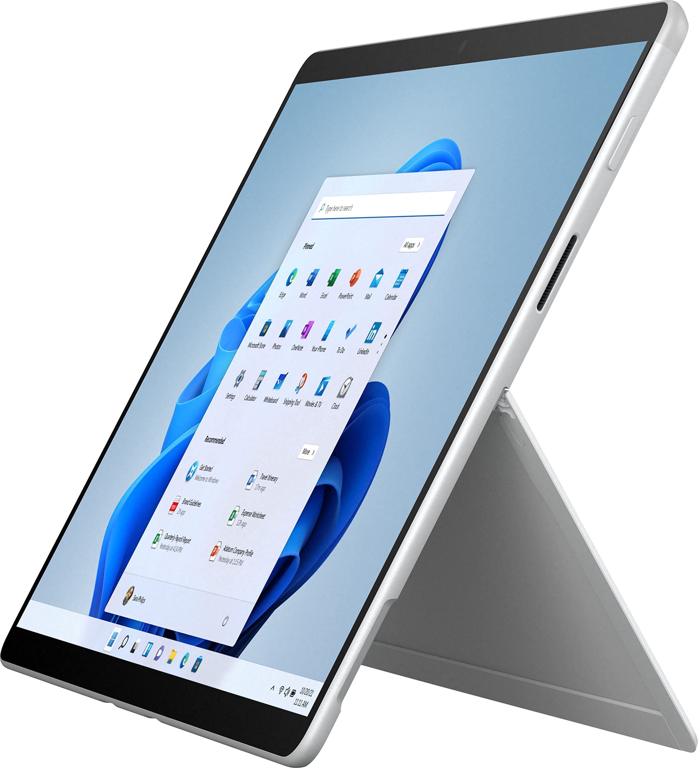 Surface Pro X 13-inch Touchscreen 128GB SSD - Microsoft SQ1-8GB RAM (Wi-Fi + Cellular 4G LTE, Windows 11 Home, Platinum) E4K-00001 Newest Version 2021