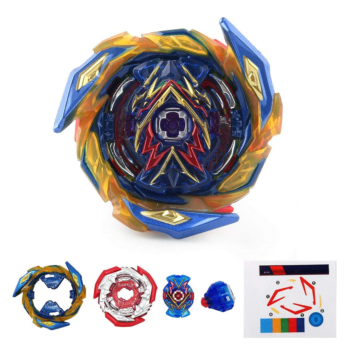 Konikiwa Battling Sparking String Launcher, Brave Valkyrie Top Burst Launcher Set, Left and Right Spin String Launcher Grip Compatible with All Bey Burst Series - Blue