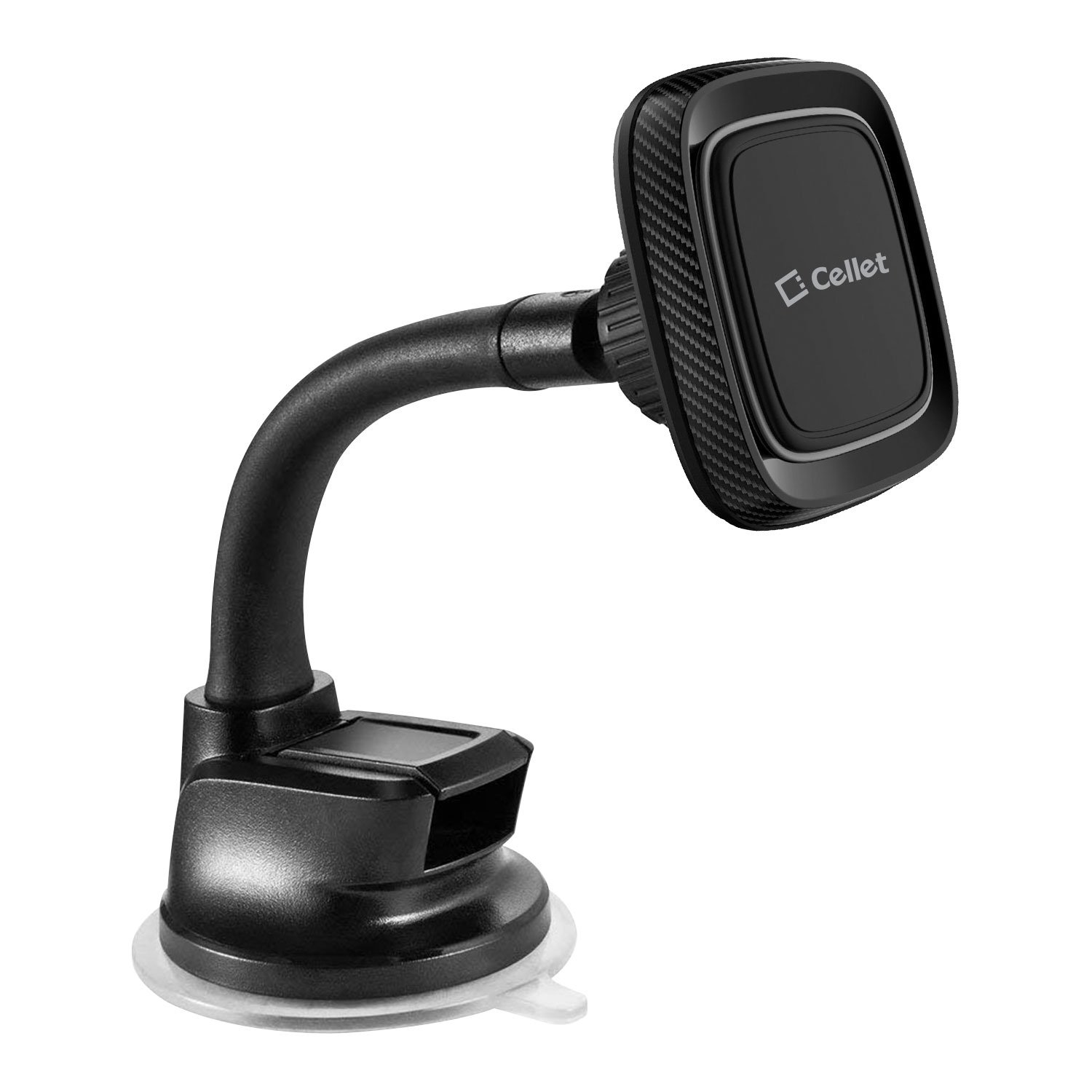 Cellet Suction Cup Dashboard and Windshield Mount Phone Cradle, Magnetic Phone Holder, Desk Mount with Flexible Goose Neck Compatible with iPhones Samsung Galaxy, Note, Motorola Moto, Google Pixel