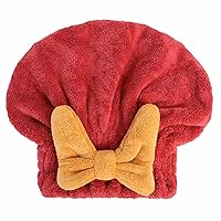 Super Absorbent Hair Towel Wrap For Wet Hair Quick Drying Microfiber Towel Super Absorbent Wet Hair Towel Bath Accessories For Women With Long And Leave in Conditioner for Natural Hair Low (Red, A)