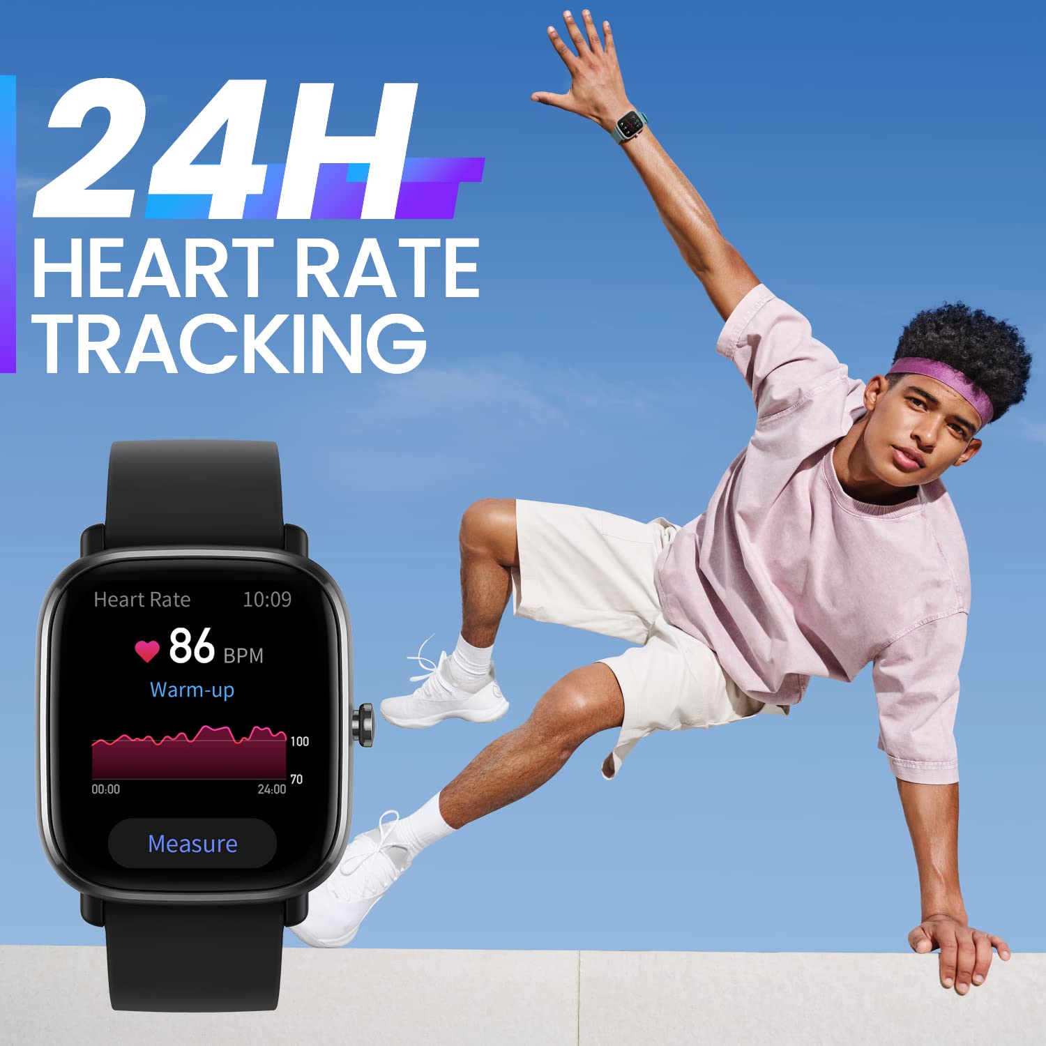 Amazfit [2022 New Version] GTS 2 Mini Smart Watch for Men Women, 14-Day Battery Life, Alexa Built-in, Health Fitness Tracker, with GPS & 68 Sports Mode, Blood Oxygen Heart Rate Sleep Monitor, Blue