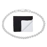 3mm Solid .925 Sterling Silver Military Ball Chain Bracelet
