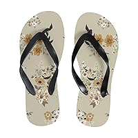 Vantaso Slim Flip Flops for Women Cute Small Flower Pattern Yoga Mat Thong Sandals Casual Slippers