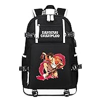 Anime Samurai Champloo Backpack Bookbag Daypack School Bag Satchel Laptop Bag Black7