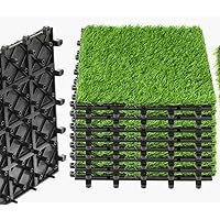 Artificial Grass Tiles Interlocking Turf Deck 9 Pack - 12