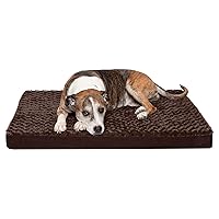 Furhaven Orthopedic Dog Bed for Large/Medium Dogs w/ Removable Washable Cover, For Dogs Up to 55 lbs - Ultra Plush Faux Fur & Suede Mattress - Chocolate, Large