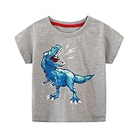 Multi Color Summer Boys Luminous Printing Dinosaur Pattern Children's Short Sleeve T Shirt Boys Bottom Shirt