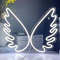 Angel Wing USB Powered Acrylic Neon Signs(16 x 13 inch), Led Signs Wall Decor for Girl Bedroom, Kids Room,Wedding Decor
