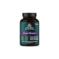 Liver Detox Supplement by Ancient Nutrition, Ancient Herbals Liver Cleanse with Milk Thistle, Dandelion Root & Reishi for Optimal Liver Support, 1300mg, Gluten Free, 60 Count