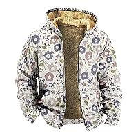 Men's Oversized Fleece Hoodies Full Zip Sherpa Lined Jacket Coat Big Tall Winter Plaid Print Thick Fluffy Outwear