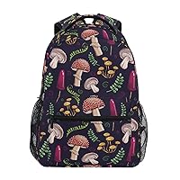 ALAZA Bright Colored Mushrooms Backpack for Women Men,Travel Trip Casual Daypack College Bookbag Laptop Bag Work Business Shoulder Bag Fit for 14 Inch Laptop