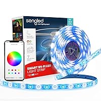 Smart LED Strip Lights, 16.4ft Wi-Fi LED Lights Work with Alexa and Google Home, 16 Million Colors, RGB, Music Sync, Adjustable Length, 25,000 Hours Life, Multi-Mode Support for Game, Movie