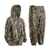 EAmber Ghillie Suit Gilly Hunting Suits Pants 3D Leaf Camo Camouflage Coveralls Youth Adult Lightweight Clothes