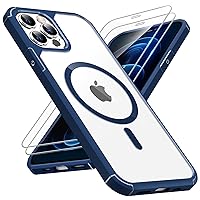 TAURI for iPhone 12 Pro Max Case Blue, Compatible with Magsafe [Yellowing Resistant] with 2X Screen Protectors, Military-Grade Protection, Slim Magnetic Phone Case for iPhone 12 Pro Max, 6.7