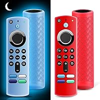 （2PACK） Protective Remote Cover, Silicone Remote Cover, Remote Control Cover (Glow Blue&Red)