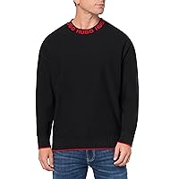 HUGO Men's Repeat Logo Neck Cotton Sweater