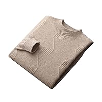 Men's 100% Cashmere Pullover Turtleneck Sweater Autumn and Winter Warm Solid Color Knitted Sweater Business Casual Top