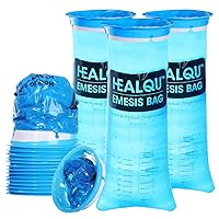 Healqu Hospital Vomit Bags - 48 Pack 1000ml Car Throw Up Bag - for Airsick Travel & Motion Sickness - Leak Resistant Medical Grade Puke Bag - Disposable Barf Bags Throw Up, Nausea