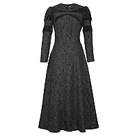 Womens Embossed Jacquard Pleat Dress