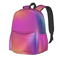 Colorful Starlight Printing Backpack Print Shoulder Canvas Bag Travel Large Capacity Casual Daypack With Side Pockets