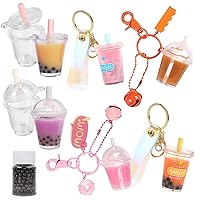 FUNSHOWCASE Miniature Bubble Tea Epoxy Resin Casting Kits Key Chain Earring Pendant Charms Jewelry Making Supplies Height 1.3inch