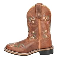 Smoky Children's Kid's Floralie Brown Leather Western Cowboy Boot