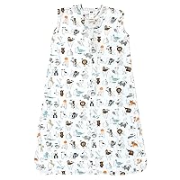 Hudson Baby Unisex Baby Cotton Sleeveless Wearable Sleeping Bag, Sack, Blanket, Alphabet Animals, 12-18 Months