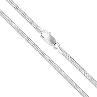 Sterling Silver Round Snake 1.9mm 2.2mm 2.4mm 3mm 4mm 5mm Chain Solid 925 Necklace