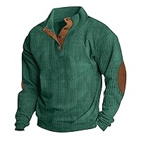 Sweatshirt For Men,Corduroy Casual Quarter Button Up Sweatshirt Outdoor Oversize Long Sleeve Pullover Basic