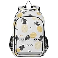 ALAZA Tropical Coconut Palm Trees Fruits Pineapples Pineapple Yellow and Grey Casual Daypacks Outdoor Backpack