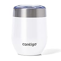 Contigo River North Stainless Steel Wine Tumbler with Spill-Proof Lid, Leak-Proof 12oz Reusable Wine Glass, Dishwasher Safe & Keeps Drinks Hot or Cold for Hours, Sunbeam Gold
