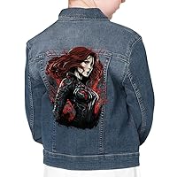 Female Superhero Kids' Denim Jacket - Bright Jean Jacket - Graphic Denim Jacket for Kids