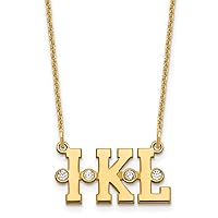 Jewels By Lux Triple Initial with Diamond Cable Chain Necklace (Length 18 in Width 18.52 mm)