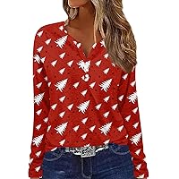 Gradient Womens Long Sleeve Tops Trendy Cute Button Down Shirts Sexy Plus Size Tunic Blouses V Neck Casual Tees