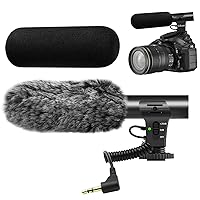 Camera Microphone, M-1 Video Microphone for DSLR Interview Shotgun Mic for Canon Nikon Sony Fuji Videomic with Windscreen 3.5mm Jack