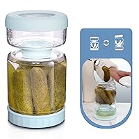 Luvan Pickle Jar with Strainer Flip, 34oz Pickle Container, Glass Pickle Juice Separator Jar-Leakproof Airtight Lid, Hourglass Pickle Storage Flip Jar for Olive,Jalapeno,Sliced Pickle-Dishwasher Safe