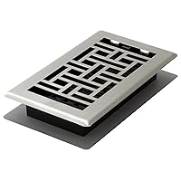 Decor Grates AJH408-NKL Oriental Floor Register, 4x8 Inches, Brushed Nickel