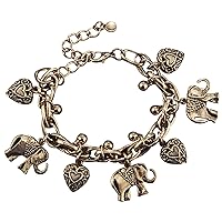 Vintage Elephant Heart Bracelet Bohemian Love Heart Elephant Animal Tassel Anklet Bracelets Jewelry 2022